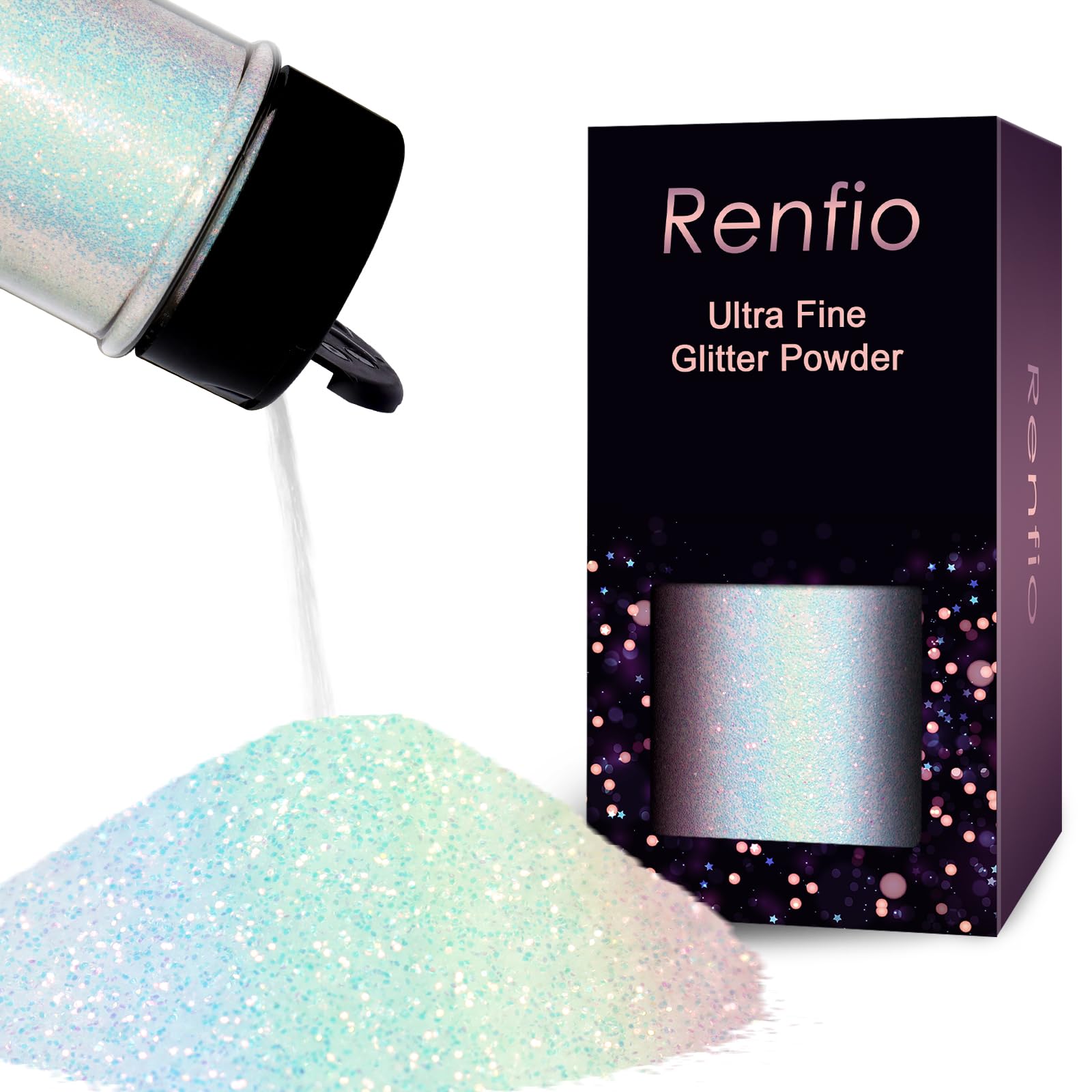 Renfio Iridescent Ultra Fine Glitter Powder Resin Supplies Glitters | 1.94 Oz (5