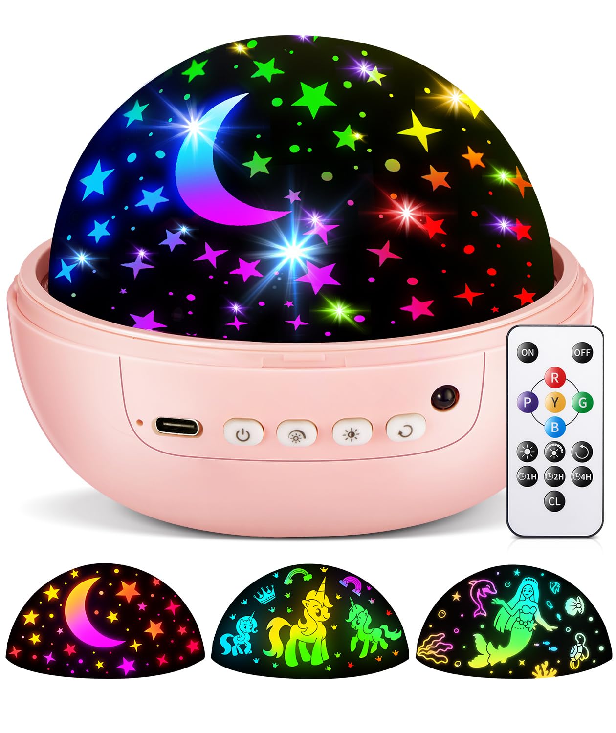 Star Projector for Kids, 3 Films+93 Colors Kids Projector Night Light | Unicorn 
