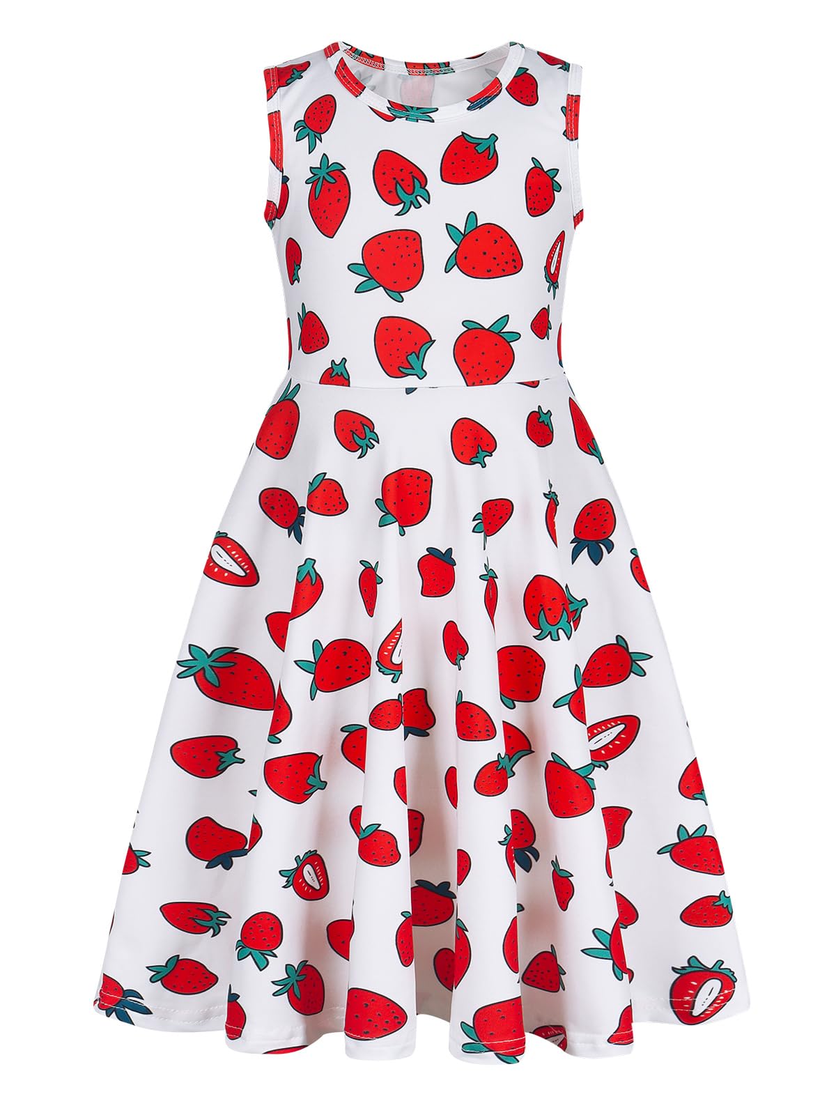 Girls Summer Dress Sleeveless A-Line Swing Sundress Casual Beach Dresses