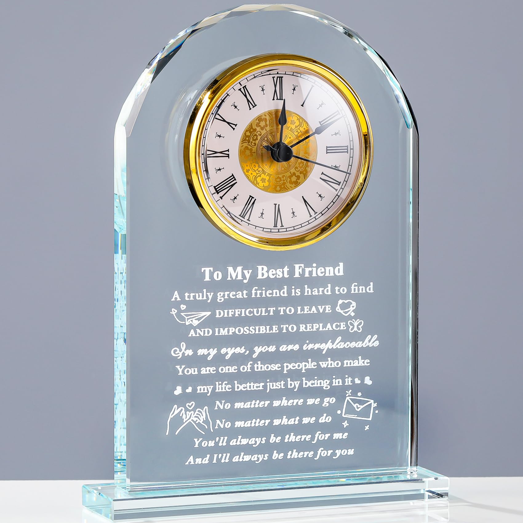 YWHL Best Friend Birthday Gifts for Women, Glass Clock Friendship Gifts