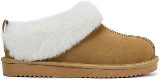 OXSTAR Genuine Leather Slipper Platform Memory Foam Ankle Snow Boots
