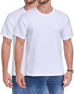 wirarpa Men's T-Shirts 100% Cotton Short Sleeve 2 Pack