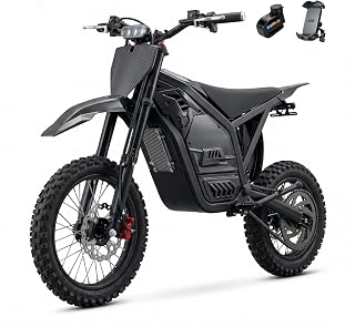 TICSKY Electric Dirt Bike,4500W Peak Motor 48V 23Ah 45MPH 50 Miles Range | ABS Hydraulic Brakes and Full Suspensions Mountain Off Road Mid Drive Motor Electric-Motorcycle,for Teens &amp; Adults EDirt Bike