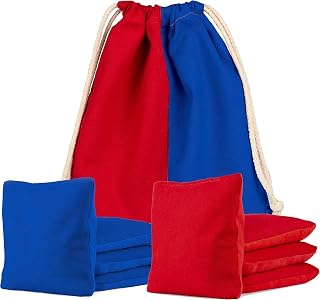 Cornhole Bags Set of 8, All Weather Cornhole Bean Bags with Storage Bag, Double Stitched Corn Hole Bags for Tossing Tournament