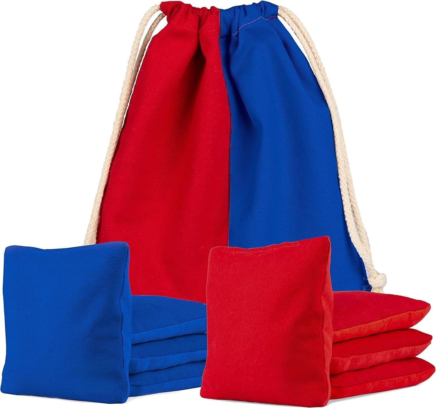 Cornhole Bags Set of 8, All Weather Cornhole Bean Bags with Storage Bag, Double 