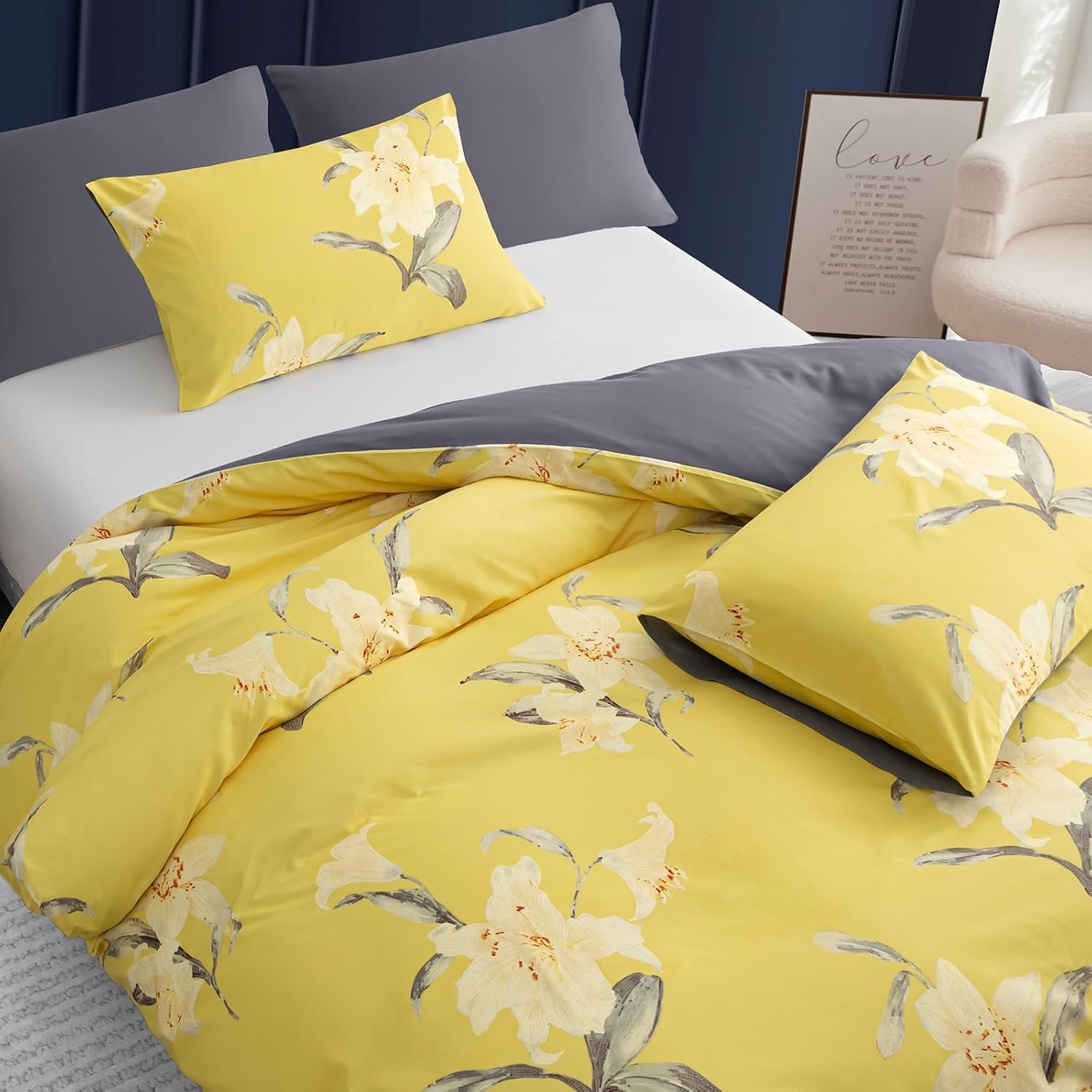 Pamposh King Size Duvet Cover Sets Premium Brushed Microfiber Duvet Cover King S