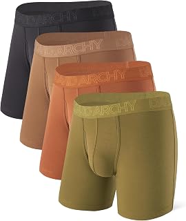 DAVID ARCHY Men's Underwear Set Breathable Soft Moisture Wicking Underwear with Fly