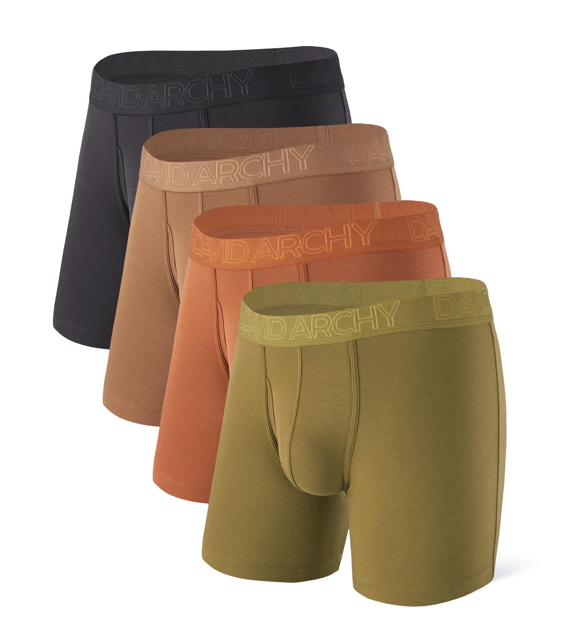 DAVID ARCHY Men's Underwear Set Breathable Soft Moisture Wicking Underwear with 