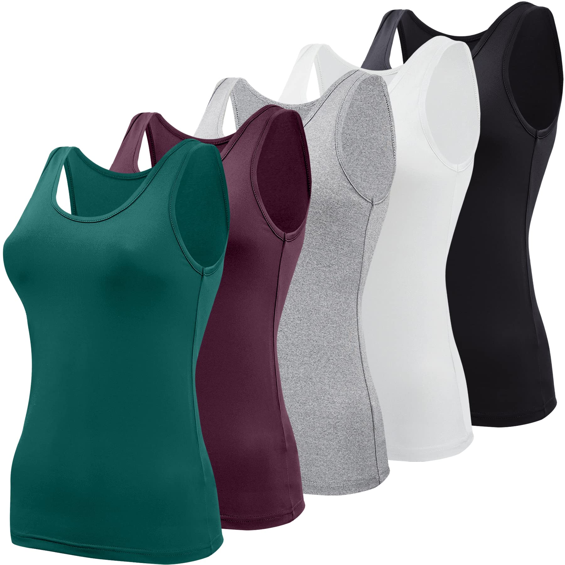 BQTQ 5 Pieces Tank Tops Women Tank Top Basic Camisole Tank Top Camisole Tank Top