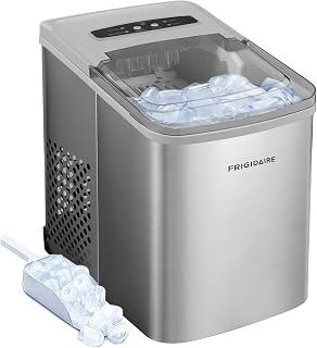 Frigidaire 26 Lbs per Day Portable Compact Maker, Ice Making Machine, Stainless, Medium