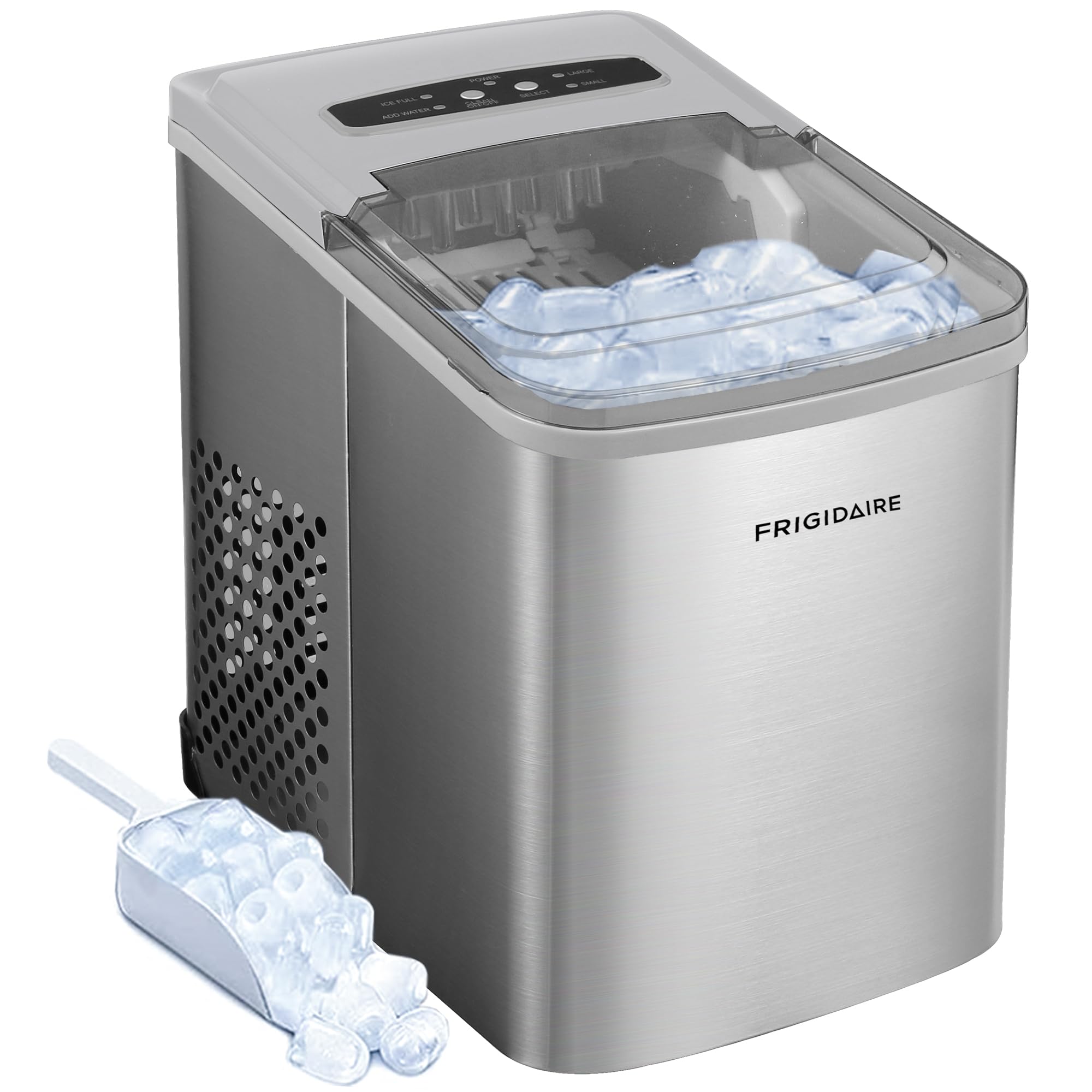 Frigidaire 26 Lbs per Day Portable Compact Maker, Ice Making Machine, Stainless,