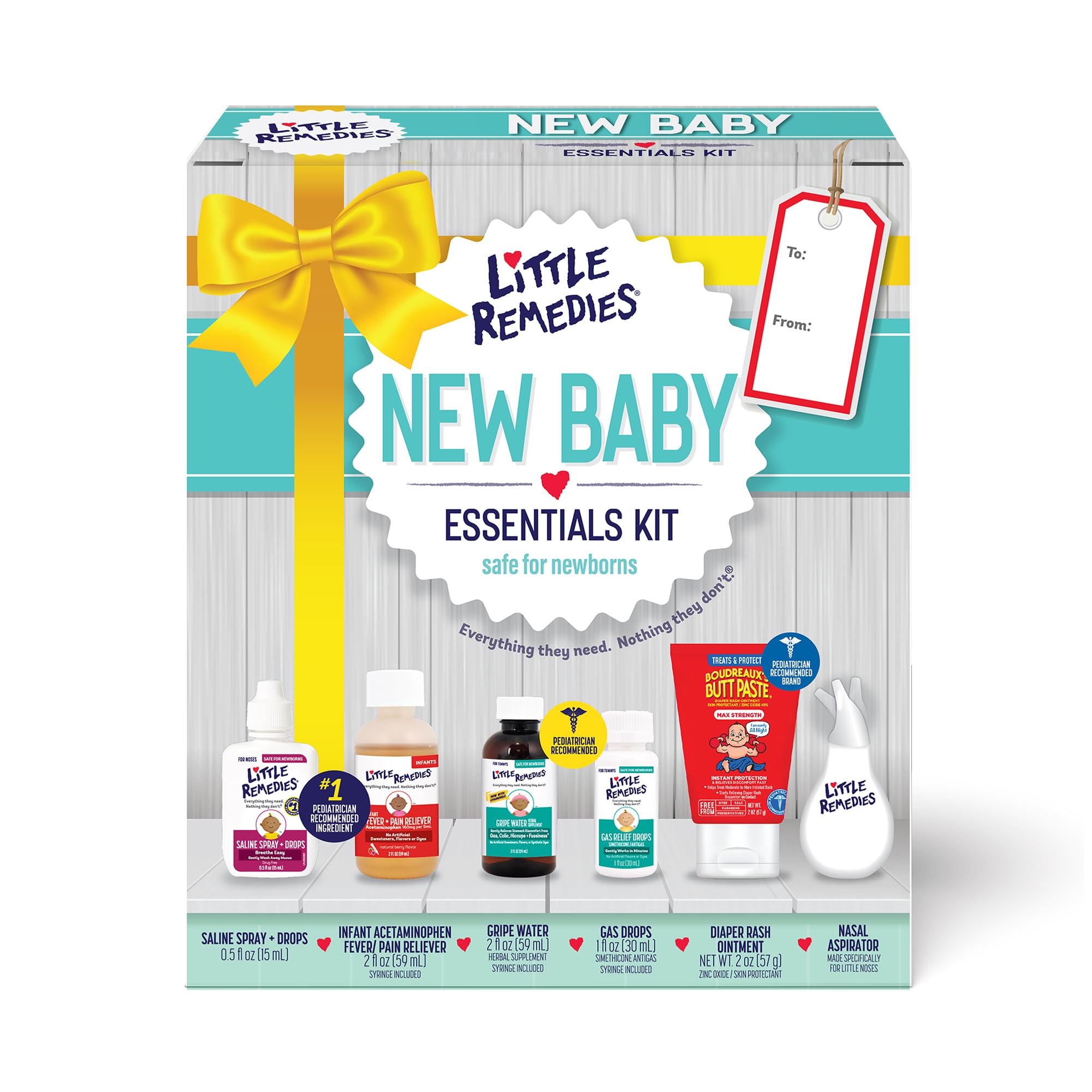 Little Remedies New Baby Essentials Kit with Saline Nasal Spray, Diaper Rash Cre