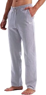 WILLIT Mens Cotton Jogging Bottoms Yoga Pants Workout Open Top Sports Trousers with Pockets
