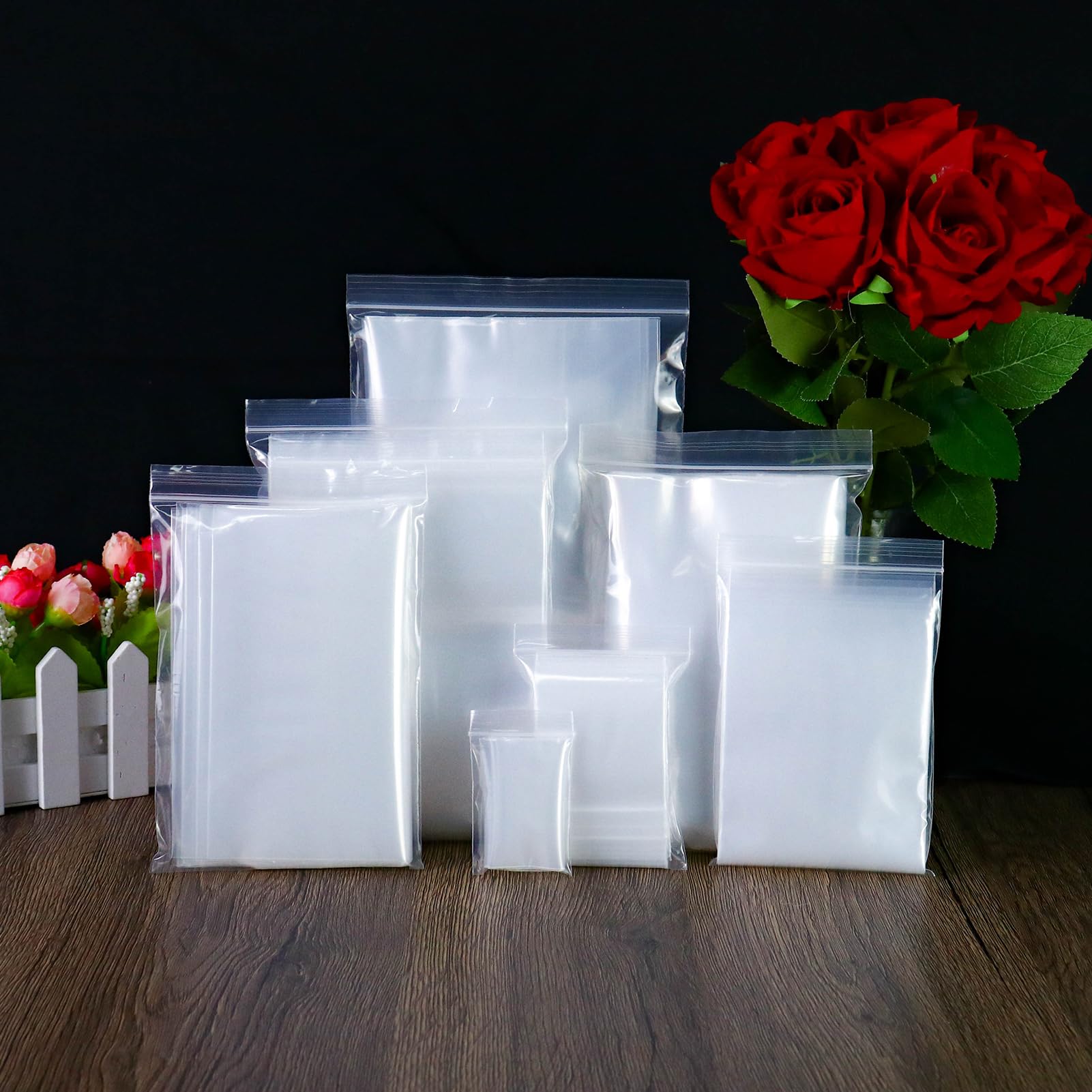 50 Pieces 3.5 x 5.1 Inch Clear Plastic Zipper Bags Resealable Zip Lock Bags Smal