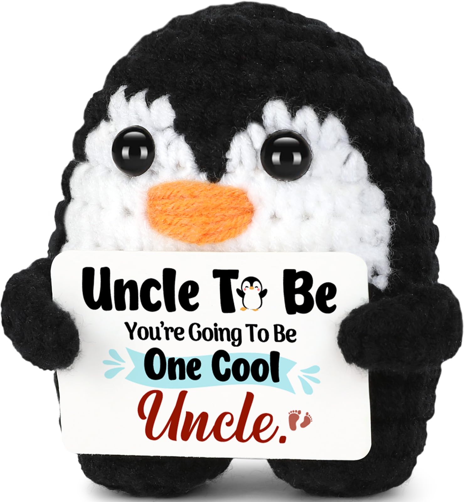 Promoted to Uncle - Pregnancy Announcement for Uncle, Funny Handmade Crochet Min
