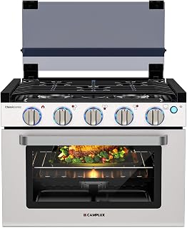 CAMPLUX RV Propane Range 17-Inch, RV Oven Stove Combo 28,100 BTU/Hr Classic | Propane Range Oven with 3 Burners Cooktop for RVer, Camper Stainless Steel RGS17MSF, Perfect for Mobile Home, Van Life