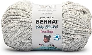 Bernat Baby Blanket Frosting Yarn for Crocheting Soft, Sunday Times | #6 Super Bulky Yarn, 100% Polyester, Soft Baby Blanket Crochet Yarn for Knitting & Crafts, 220yds, 300g/10.5oz, 1 Pack