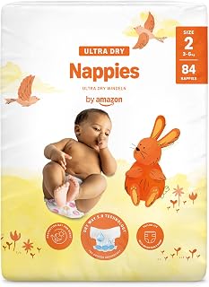 By Amazon Ultra Dry Windeln – Größe 2 (3kg–6kg) – 84 Stück (1 Packung mit 84 Stück)
