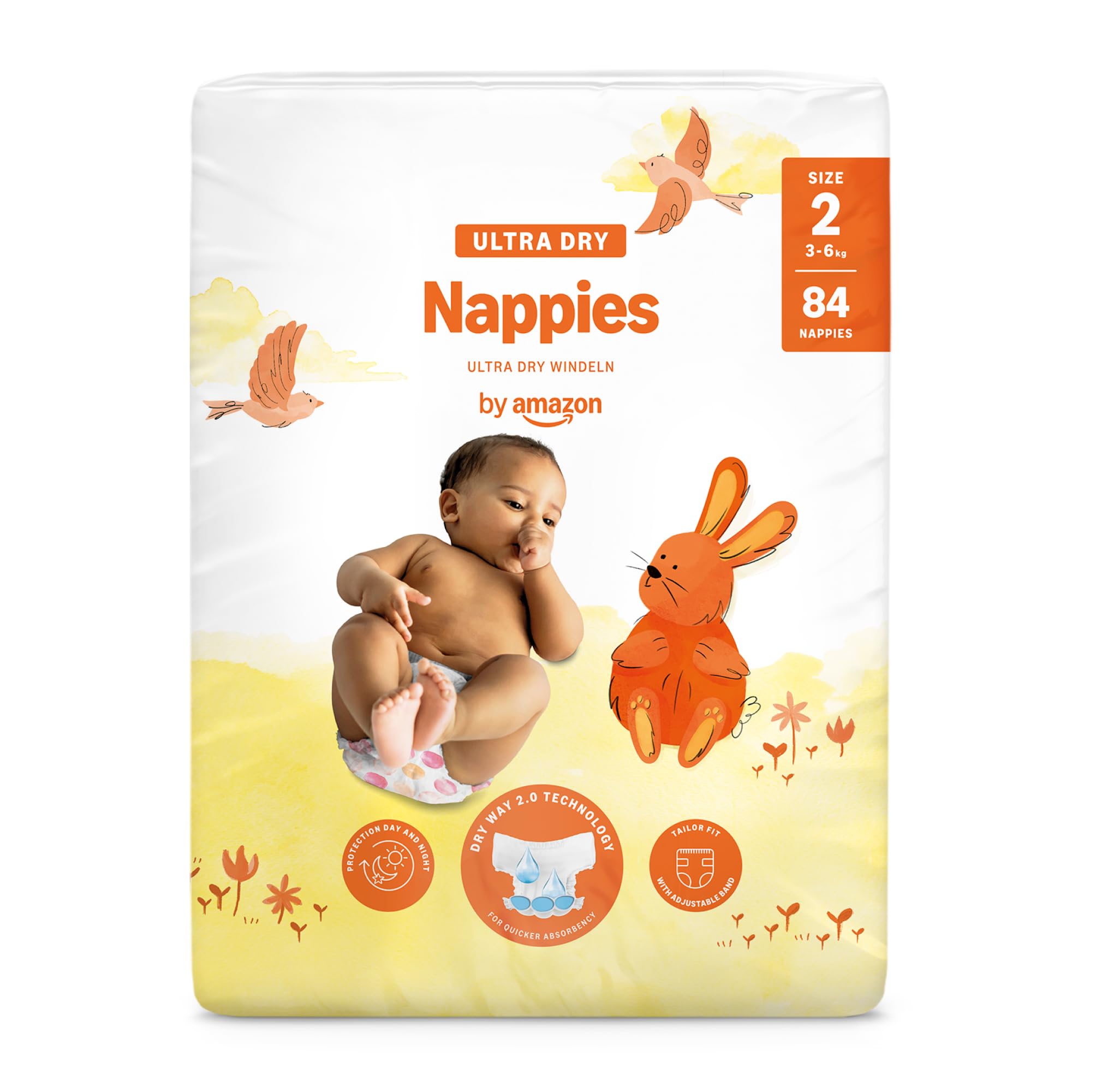 By Amazon Ultra Dry Windeln – Größe 2 (3kg–6kg) – 84 Stück (1 Packung mit 84 Stü