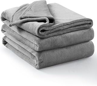 Aisbo Cuddly Fluffy Blanket, Grey, Fleece Blanket, 220 x 240 cm, Sofa Blanket, Couch Blanket, Soft Cuddly Blanket, Light Grey for Living Room, Sofa, Couch Blanket, Warm, Large Blanket, XXL