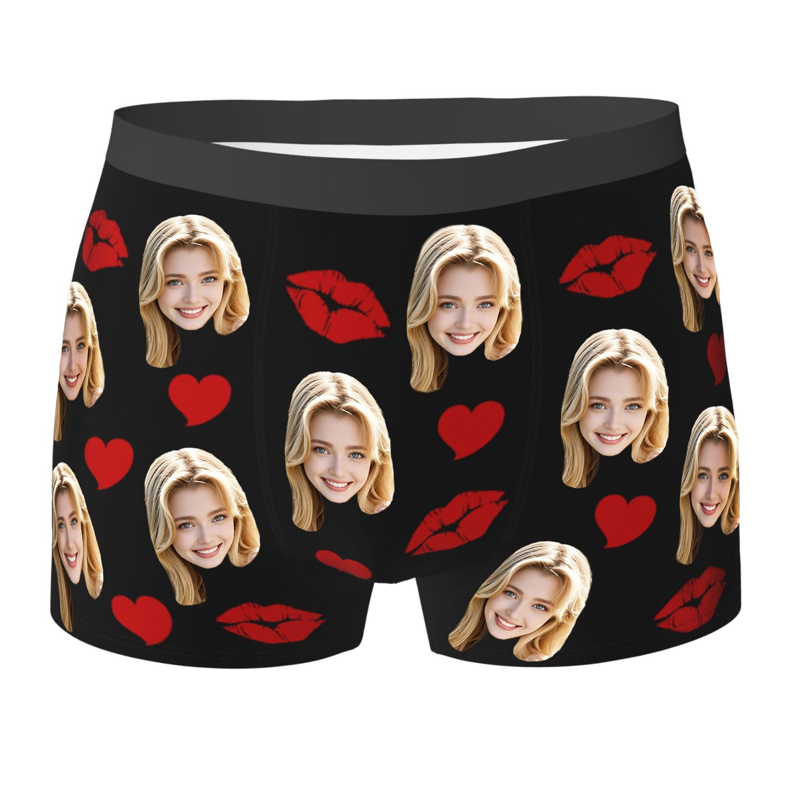 Custom Boxers for Men, Men's Boxer Briefs with Face on Them, Face Underwear, Per