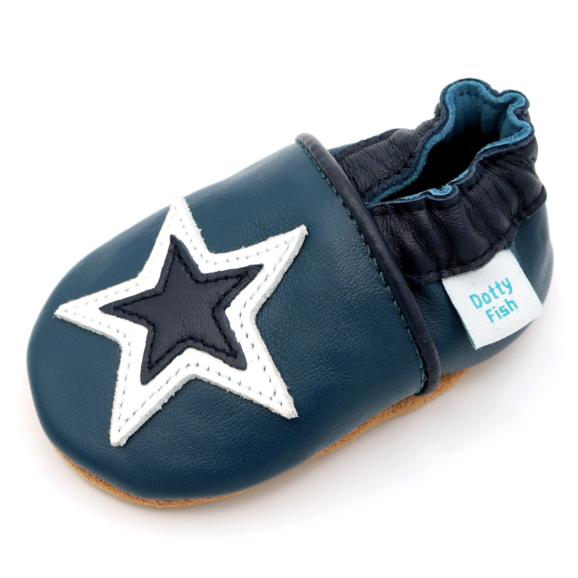 Dotty Fish Baby Shoes First Steps Soft Leather Non-Slip 0-5 Years