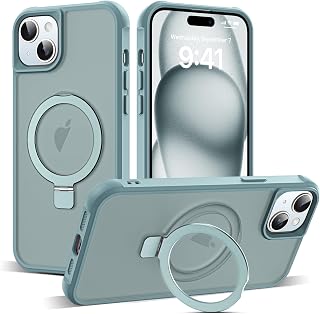 SKYLMW Compatible with iPhone 15 Plus Case with Stand,Blue