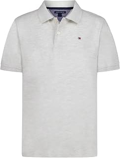 Tommy Hilfiger Boy's Short Sleeve Matt Polo Shirt Boys Short Sleeve Stretch Ivy Polo Collared Shirt, Signature Embroidered Logo (Pack of 1)