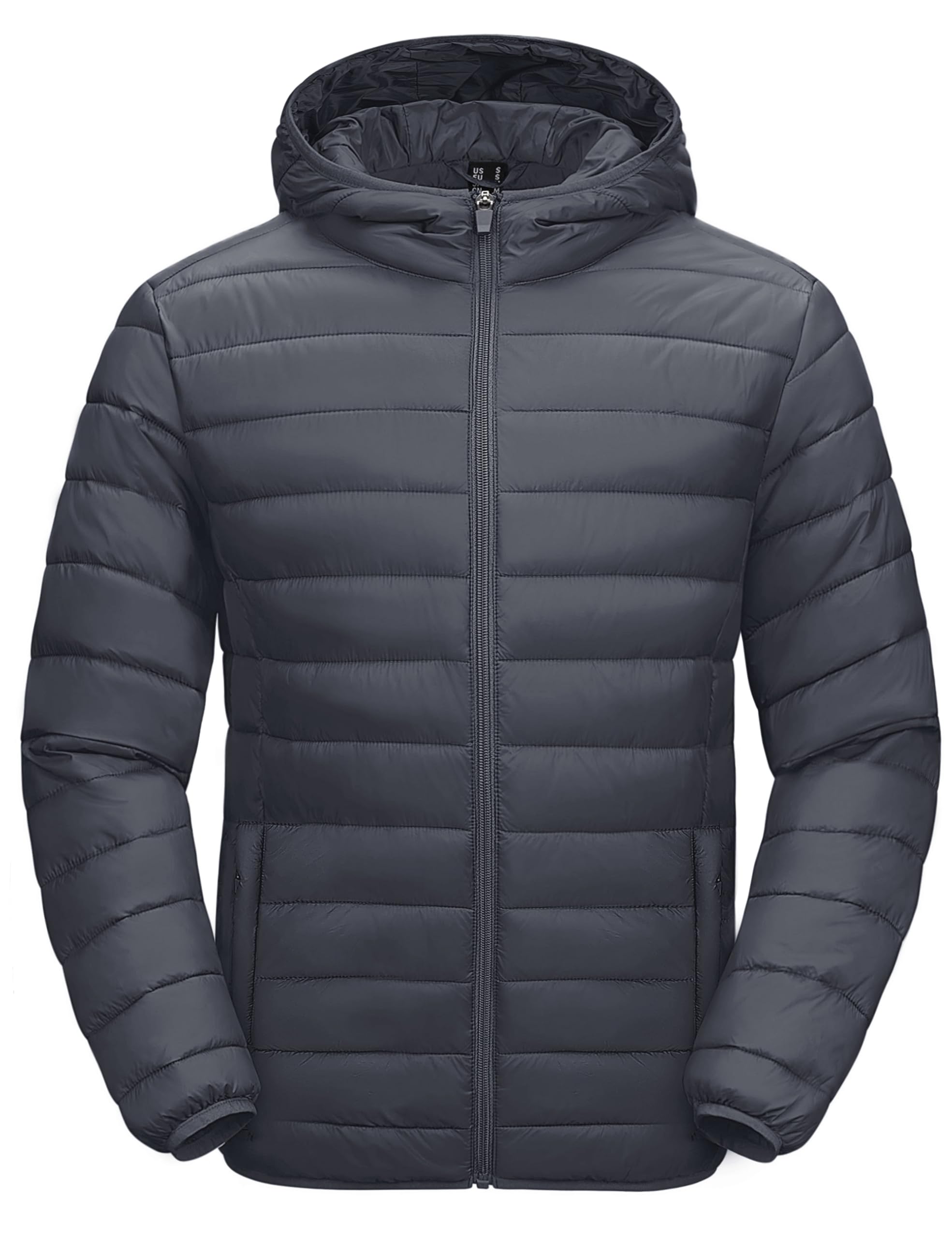 MAGCOMSEN Men's Lightweight Puffer Jacket Hooded Warm Winter Coat Quilted Lined 