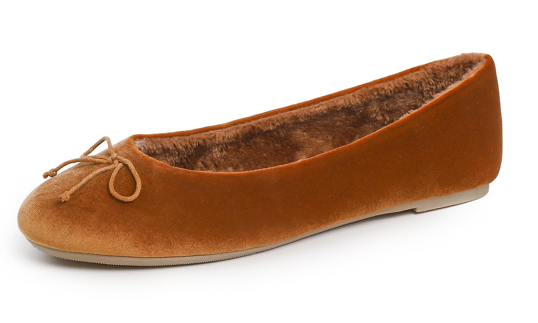 Feversole Suede Ballerina Flats Coloured Velvet with Memory Foam Cushion for Wom