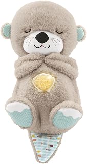 Fisher-Price Ma Loutre Câlins Bonne Nuit Soft Toy for Baby | Portable Sound Machine, Breathing Movement, Up to 30 Mins Music and Lights, Newborn 0+ Months, FXC66