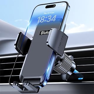 Blukar Car Phone Holder, Air Vent Car Phone Mount Cradle for 360° Rotation | Upgraded Ultra Stable Hook Clip - One Button Release Function for iPhone, Galaxy All 4.0''-7.0'' Smartphones