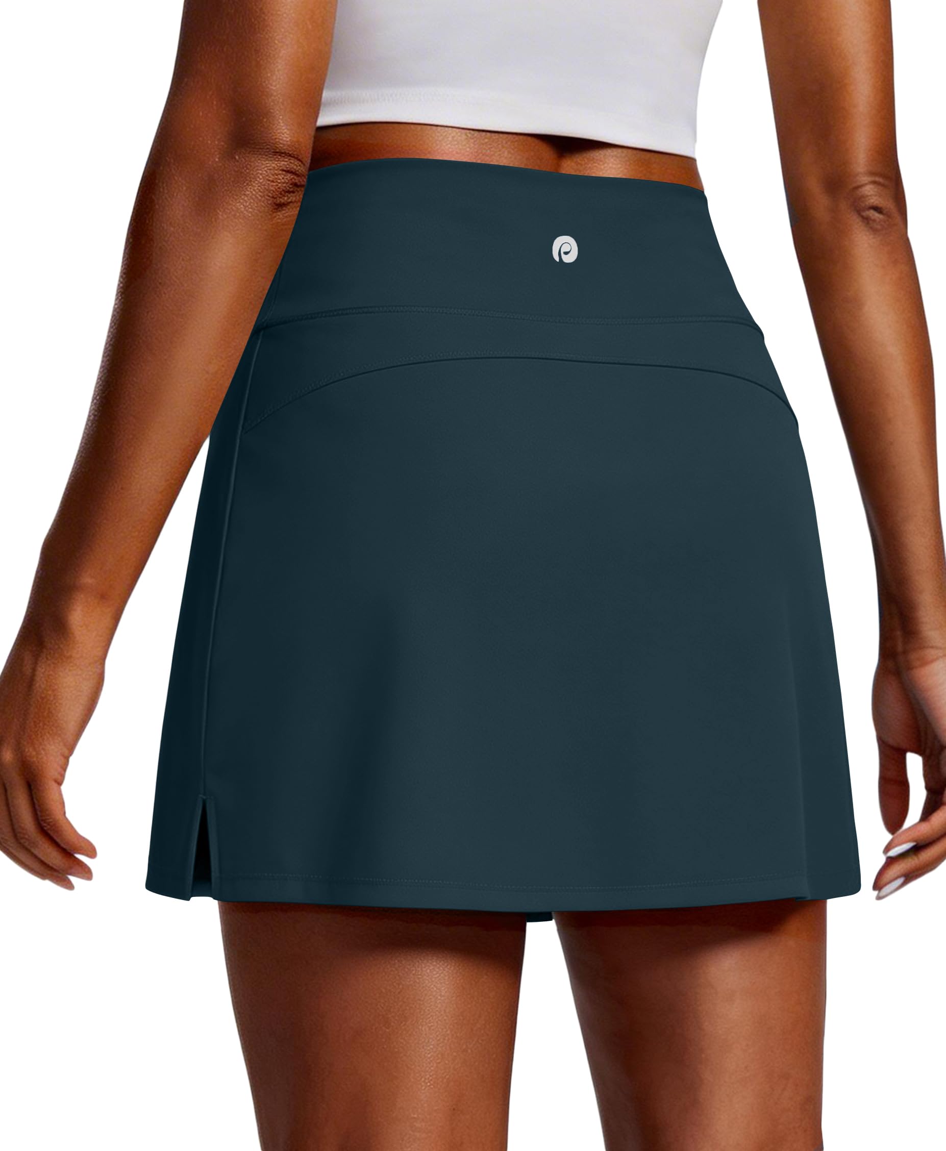 PINSPARK Golf Skirts for Women 16" High Waisted Tennis Skirt with 2 Pockets