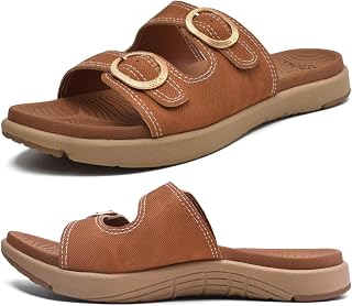 Coface Plantar Fascit Slides Women's Fashion Lightweight Summer Orthopaedic Sandals with Open Matt Yoga
