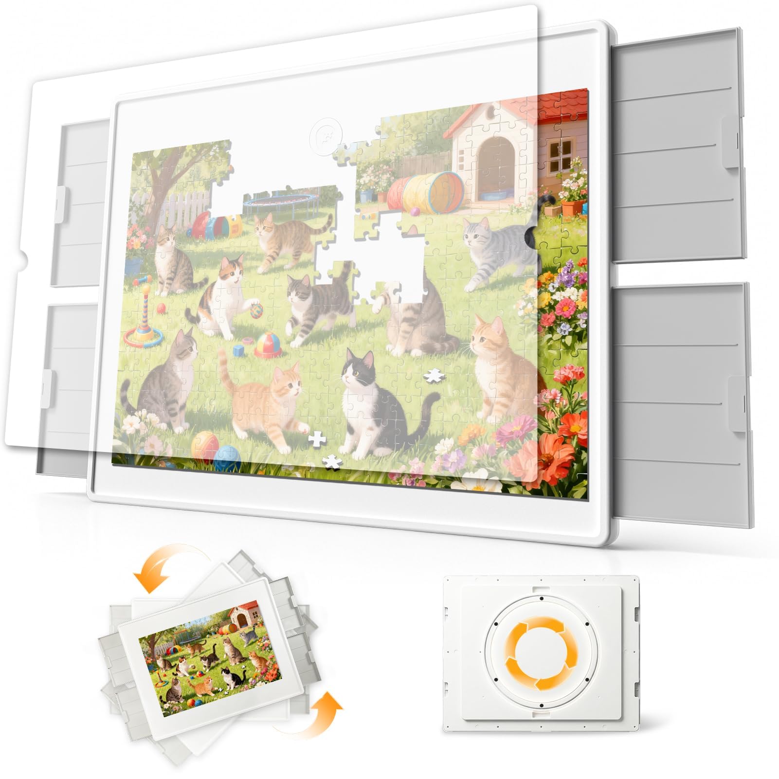 PITAPITA Rotating Jigsaw Puzzle Board for 1500 Pieces with 4 Drawers | | 35"x27"