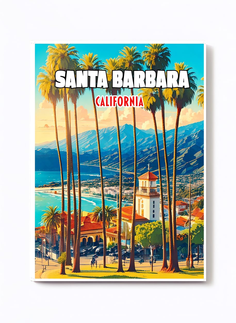 Handmade Fridge Magnet California Souvenir Gift Size 2X3 (Santa Barbara 2)