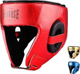 BRAVOSE Fearless Boxing Helmet | Velcro Boxing, Training, Sparring and Martial Arts | Adjustable Helmet for Ears, Cheeks, Face | Helmet for MMA, Kickboxing, Taekwondo