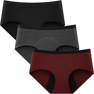 INNERSY Period Pants for Women Heavy Flow Bamboo Menstrual Underwear 3 Pack