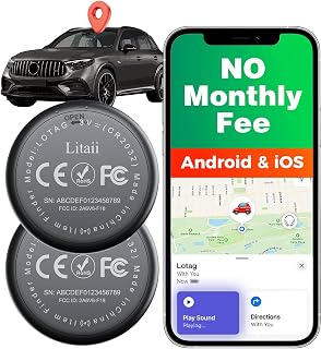 GPS Tracker for Vehicles,2 Year Battery Life,GPS Tracker,2pcs Black Hidden Magnetic case,Trackers for Tracking Vehicle,2pcs GPS Tracker,Ultra-Slim,No Monthly Fee for Android and iPhone,IP68