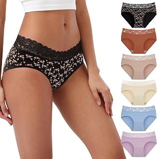 INNERSY Ladies Underwear Lace Knickers for Women Hipster Panties Pack of 6