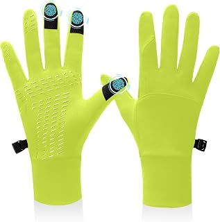 Running Gloves, Touch Screen Windproof Lightweight Anti-Slip Warm Water Repellent Gloves Liners for Cycling Biking Sporting Driving for Men Women