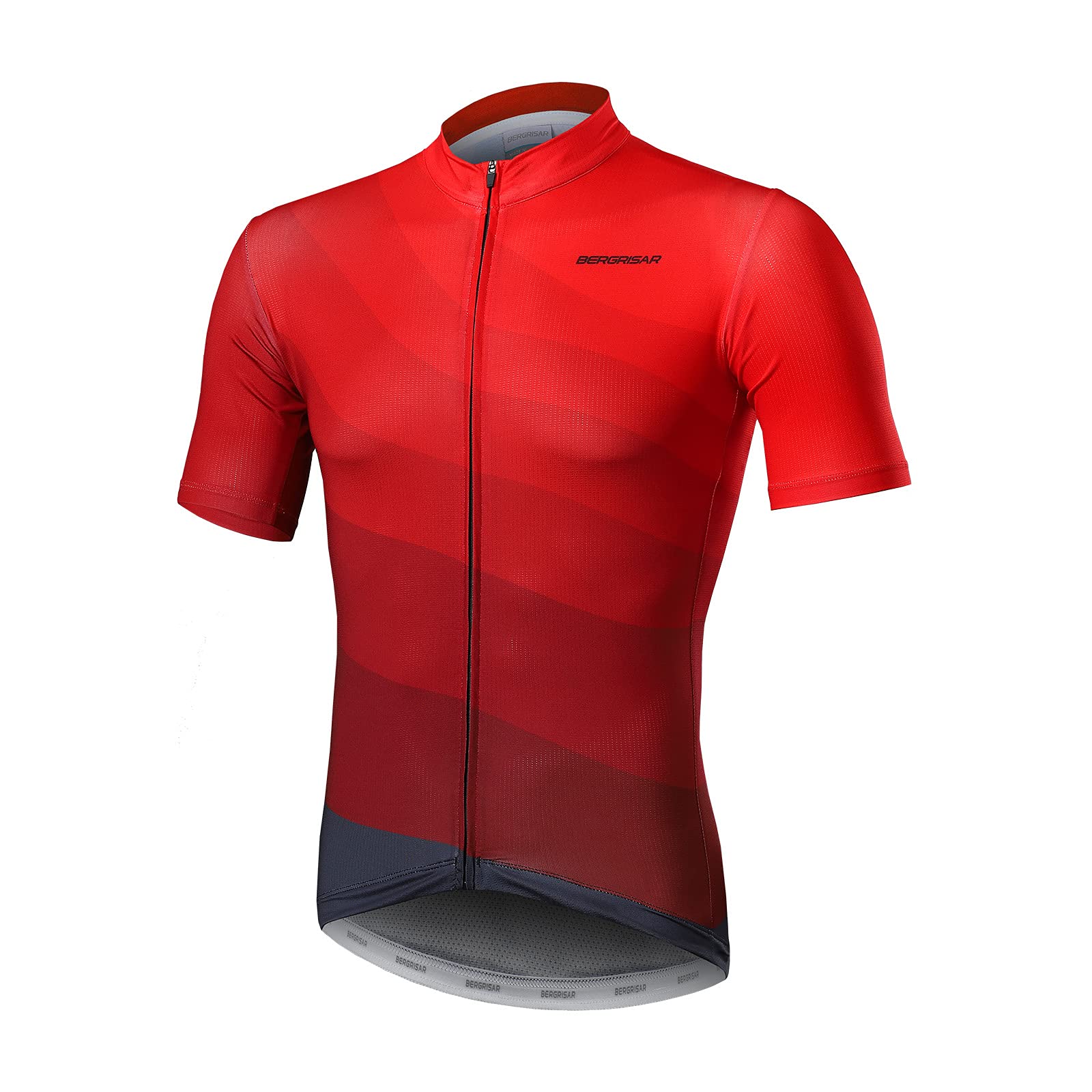 BERGRISAR Cycling Jersey Mens Short Sleeve MTB Bike Shirts Cycling Tops with 3+1