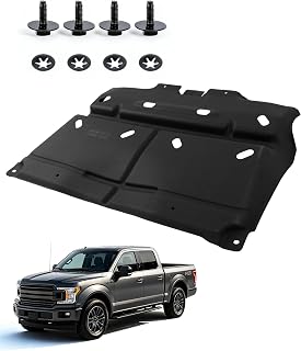 Upgraded Engine Splash Shield for 2015-2024 F150 with Gasoline Engine | Heavy Duty Black Skid Plate Under Cover, Anti-Sagging Oil Pan &amp; Transmission Protection, with Hardware Replaces# ML3Z-7222-D