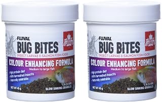 Nutrafin Bug Bites Colour Enhancing Formula – Medium to Large Fish – 1.4-2.0 mm granules - 45 g (Pack of 2)