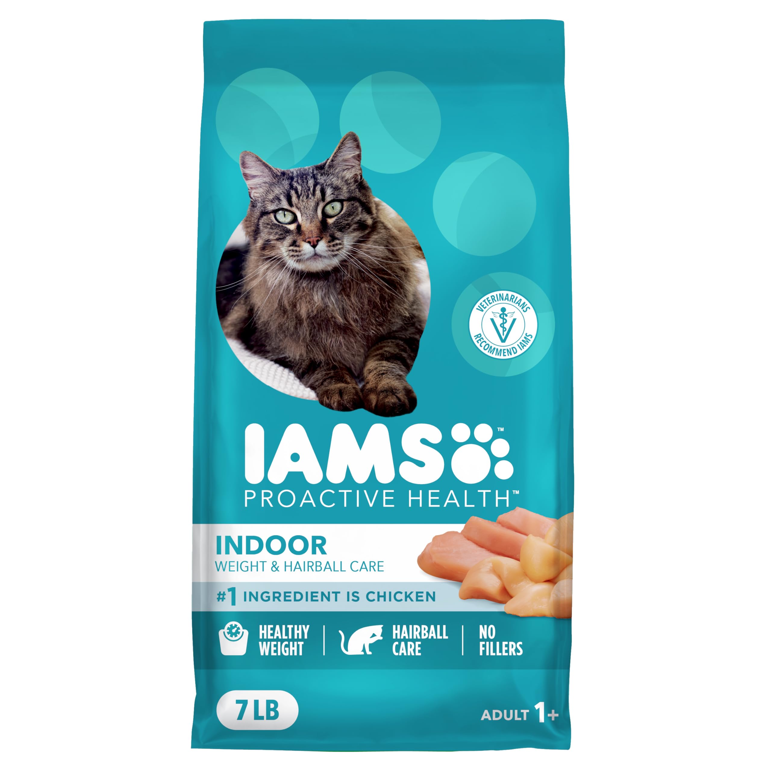 IAMS Proactive Health Indoor Dry Cat Food, Chicken & Turkey, 7 lb | Vet-recommen