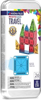Magna-Tiles microMAGS 26-Piece Travel Magnetic Construction Set – Bold Colors, The Original Magnetic Building Brand