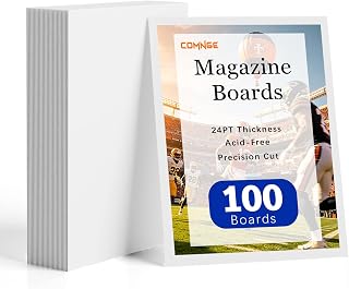 Magazine Backing Boards - 8.5" x 11" 24pt Acid-Free Boards | Magazine Organizer & Comics Storage, Precision Cut for Standard Magazine Protection & Display, Prevent Bending (100 Counts)