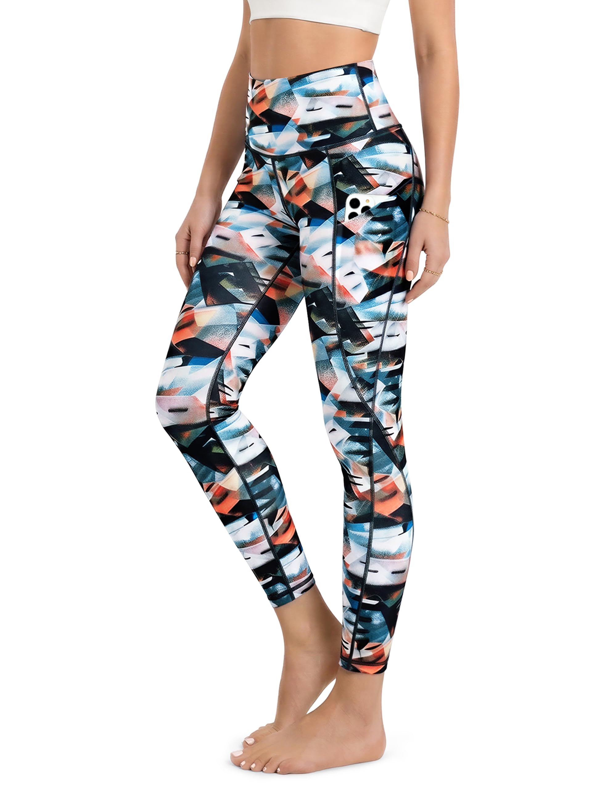 ODODOS Women's High Waisted Yoga Leggings with Pockets, Tummy Control Non See Th