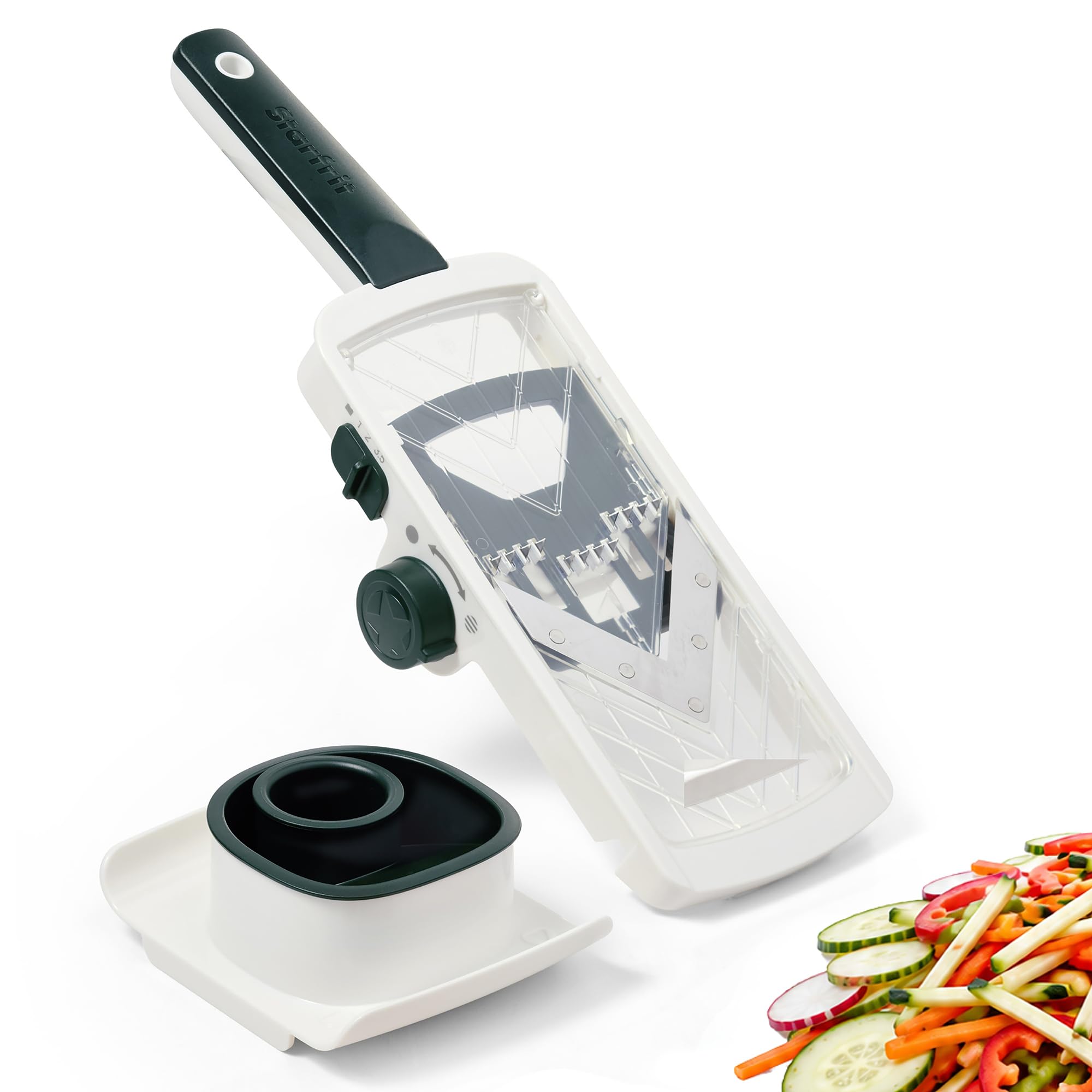 Starfrit PRO Handheld V-Blade Mandoline Slicer with Julienne Blades