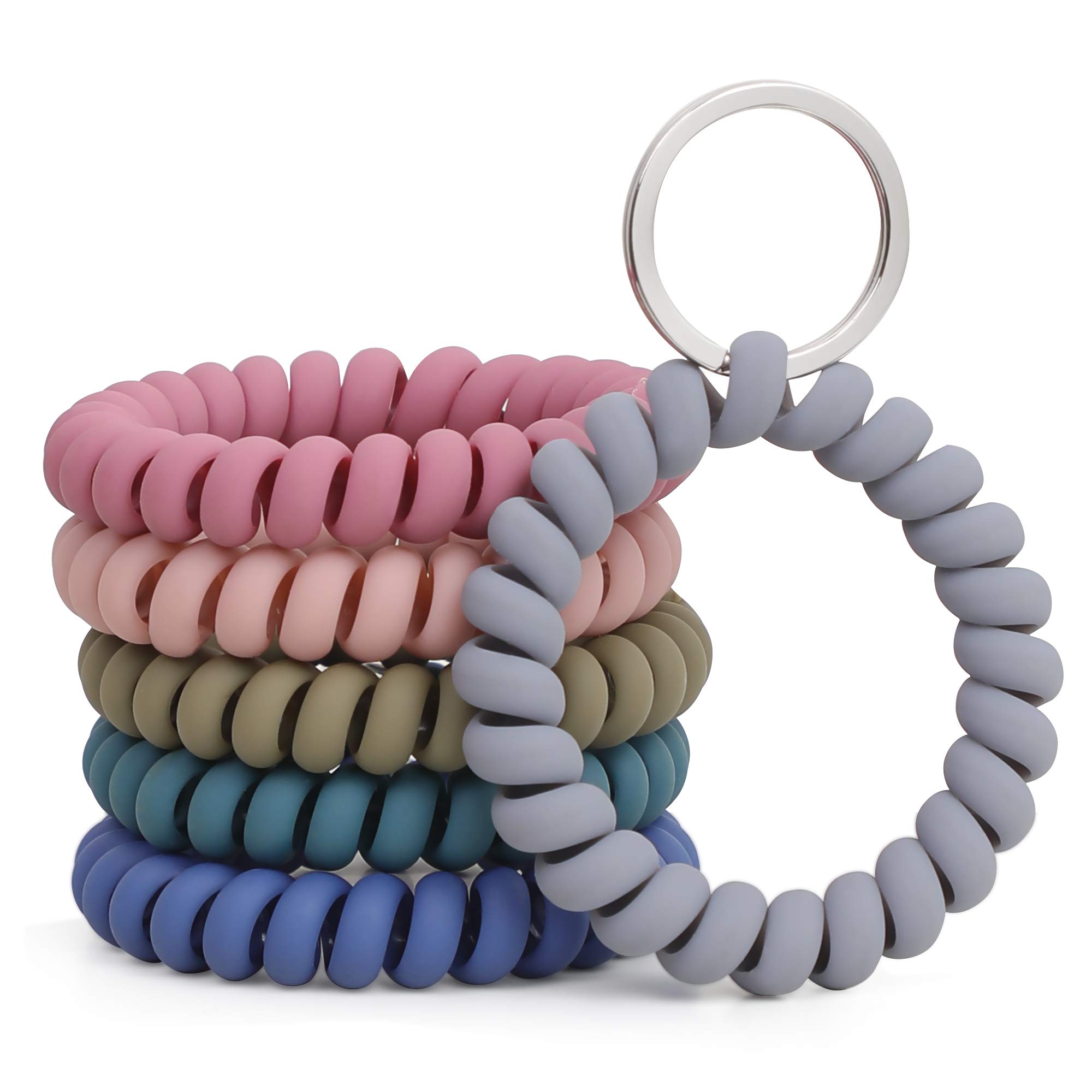 LGEGE 6PCS Stretchable Wristband Wristlet Keychain Wrist Key Chain Wristlet,Spri